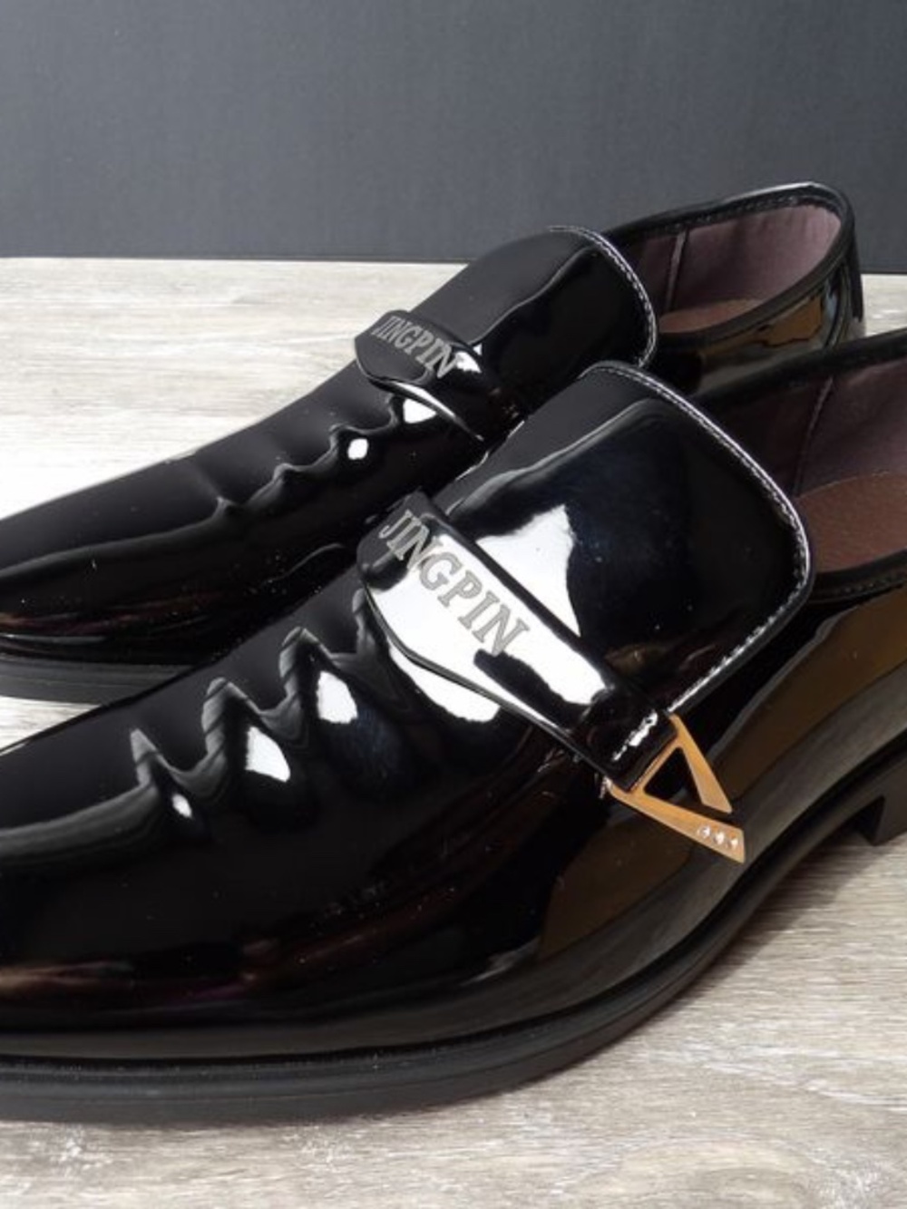 JINGPIN black mens loafers